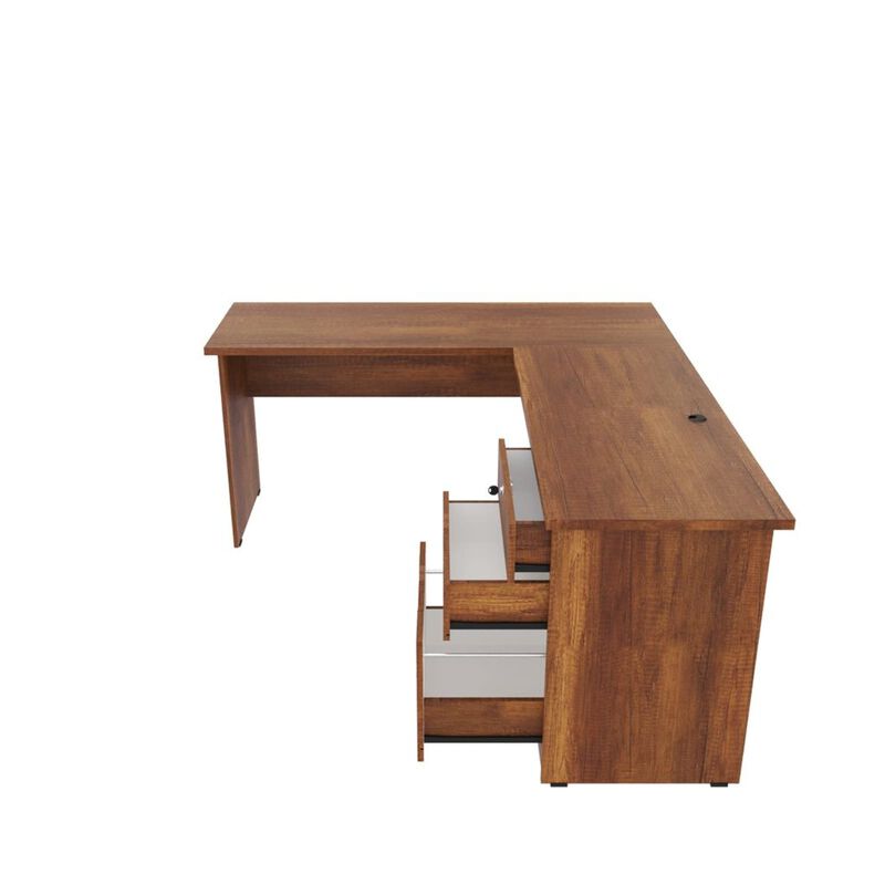 Escritorio en L  Denver,  3 Cajones Minimalista... image number null