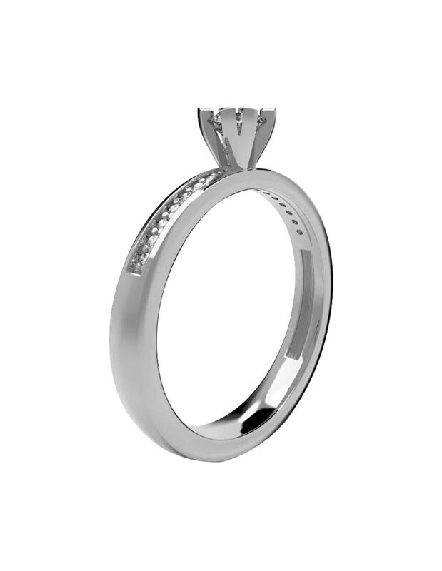 Anillo de Compromiso en Oro de 10K con Circonia... image number null