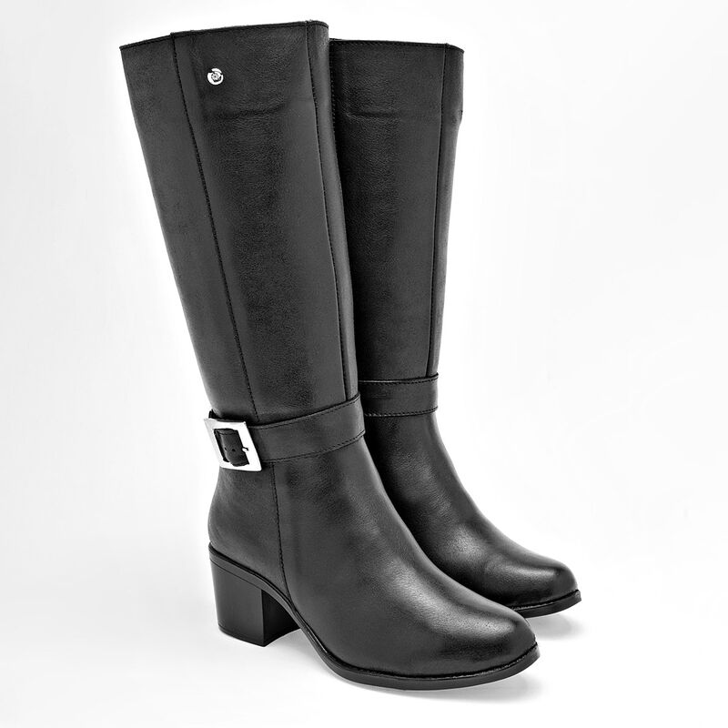 Moramora Bota para mujer negro, piel de borrego image number null