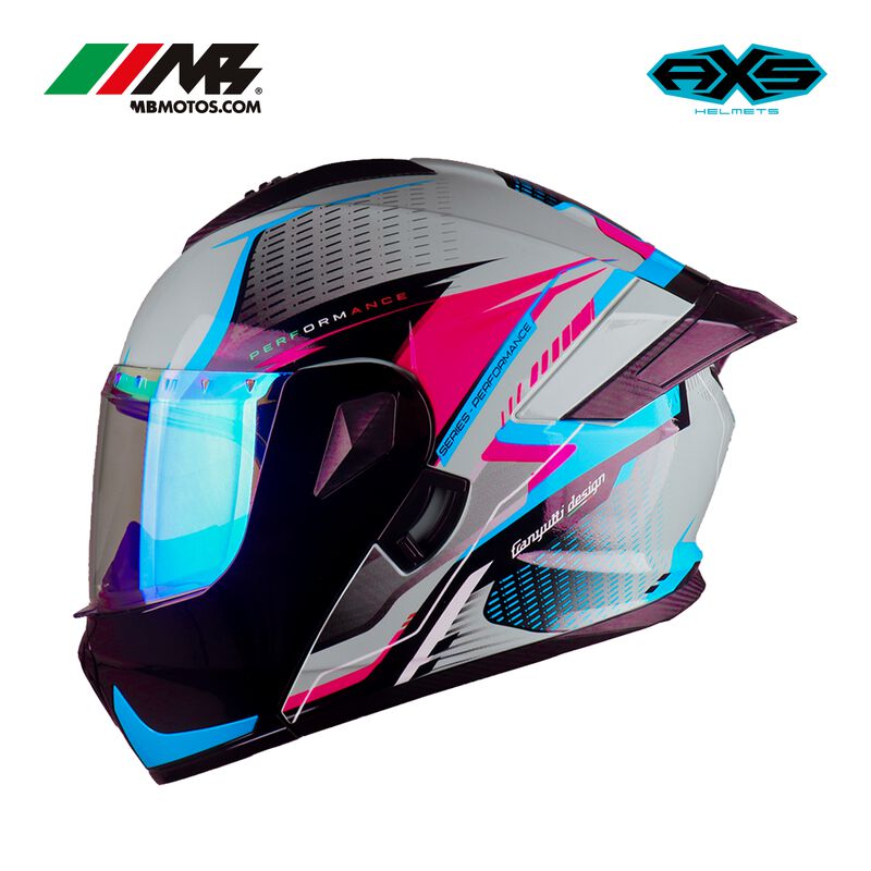 Casco Para Motocicleta Axs Sf 501 Plata Platead... image number null