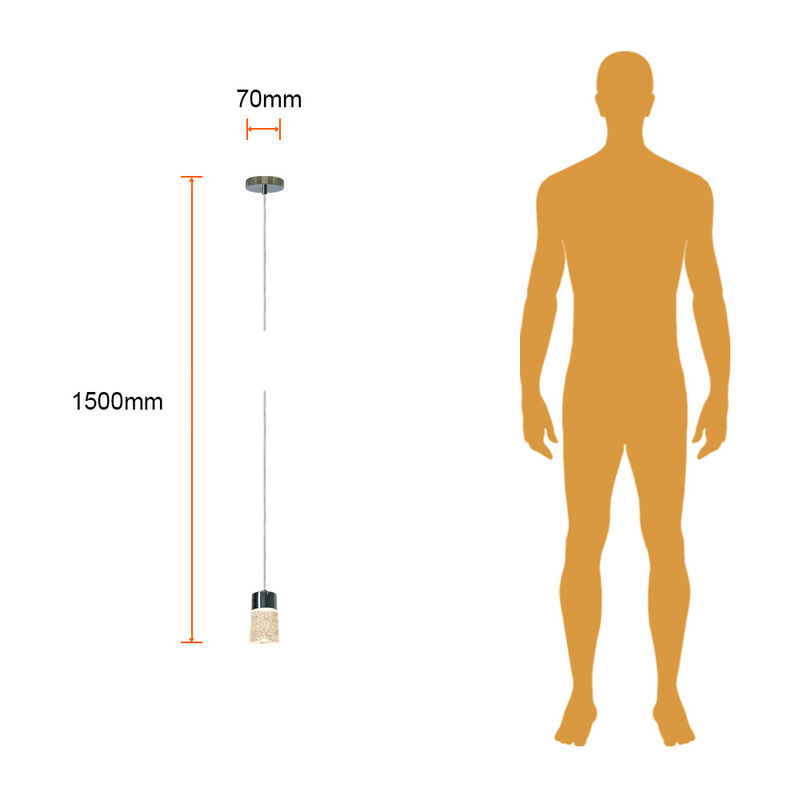 L&aacute;mpara Colgante LED de Cristal 1.50 m de Altur... image number null