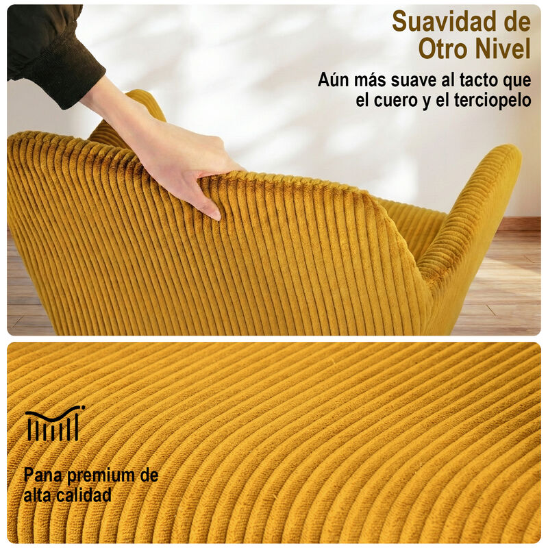 Set De 2 Sillas De Comedor Con Brazos, Tela Pan... image number null