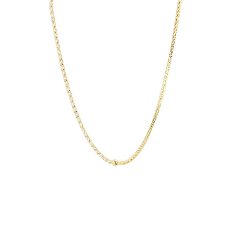 Cadena Plata Dorada 925 Con Piedras De Color image number null