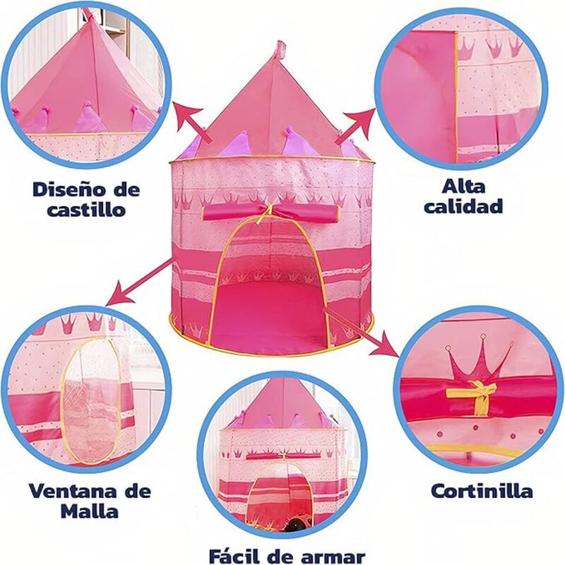 Casa de Campaña Rosa para Niños Bluelander image number null