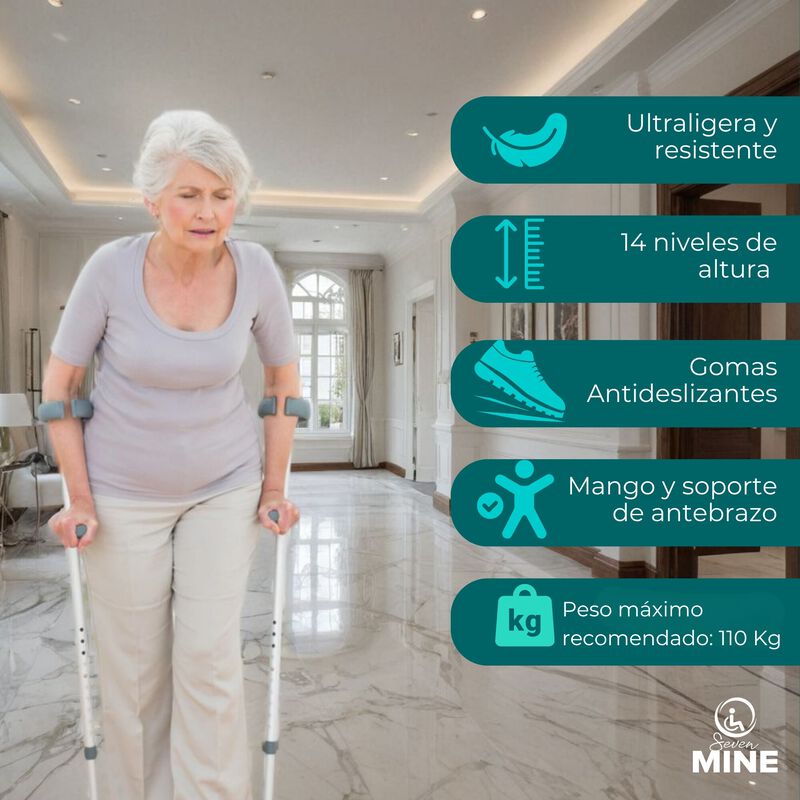 Par De Muletas Canadiense Ergon&oacute;micas Altura Aj... image number null