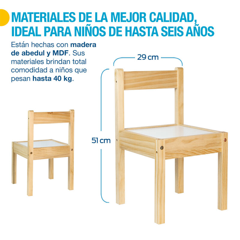 Sillas para Ni&ntilde;os de Madera para Mesita Montess... image number null