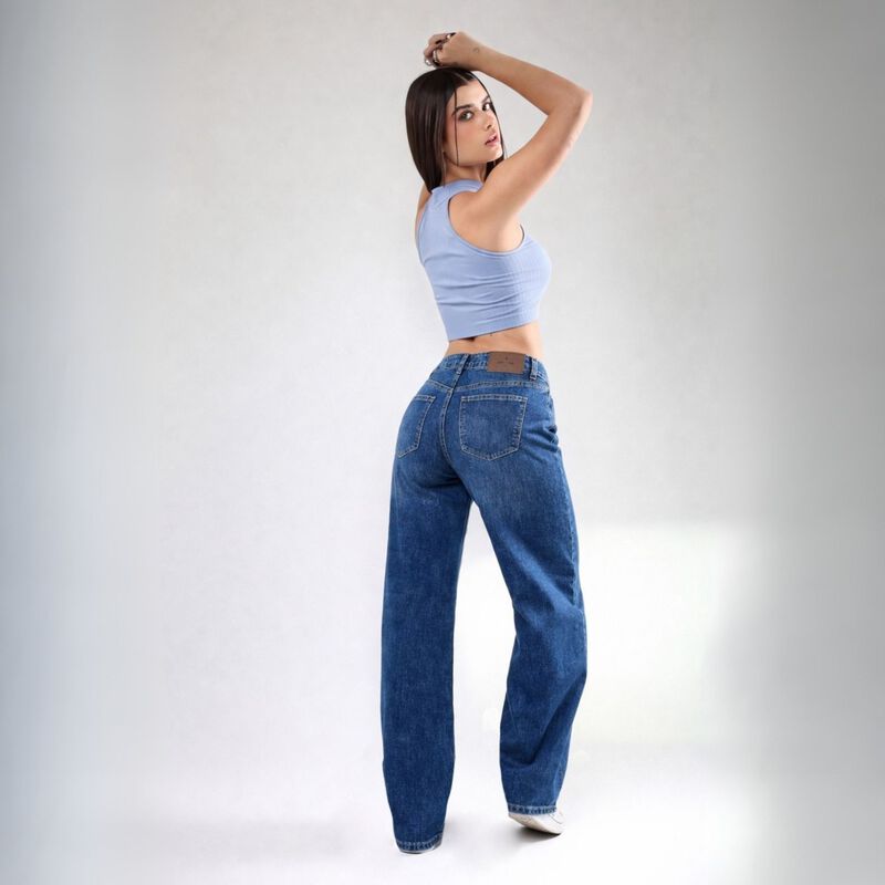 Pantal&oacute;n  Savi Jeans Mom Sb4739c Tiro Medio Par... image number null