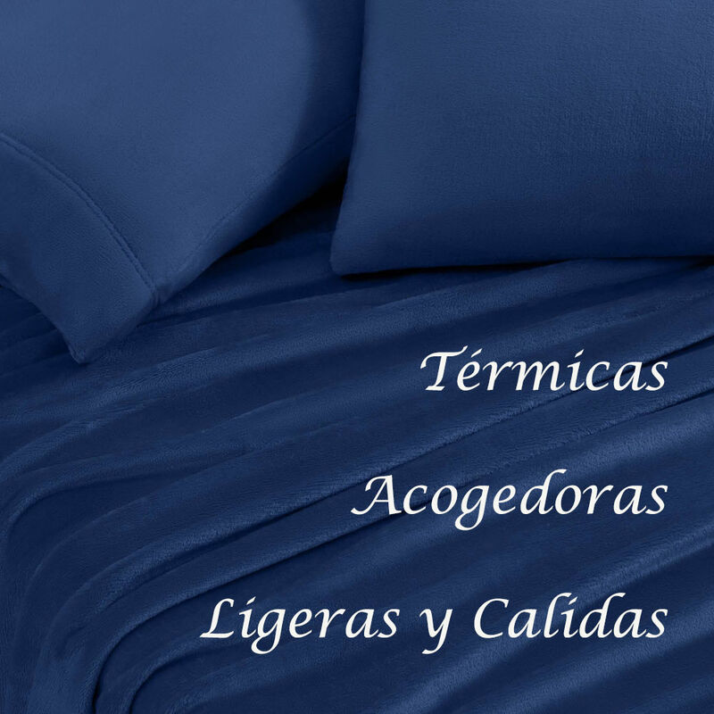 Juego de S&aacute;banas Polar Individual Azul Marino T... image number null