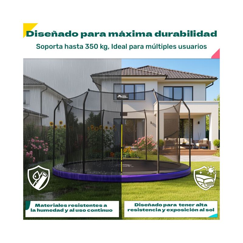 Trampolin Brincolin 14ft Gigante 4.2m Malla Seg... image number null