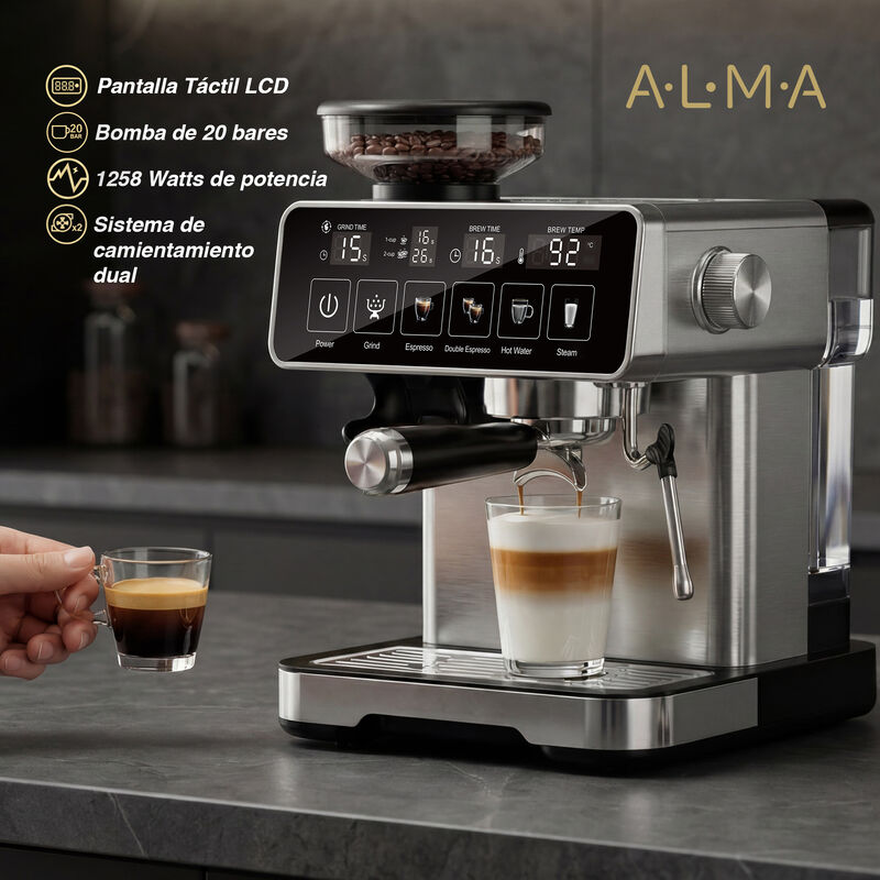 Cafetera Profesional 20Bares ALMA con Molino de... image number null