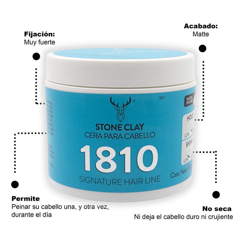 Kit X 3 Stone Clay Pomade 1810 image number null
