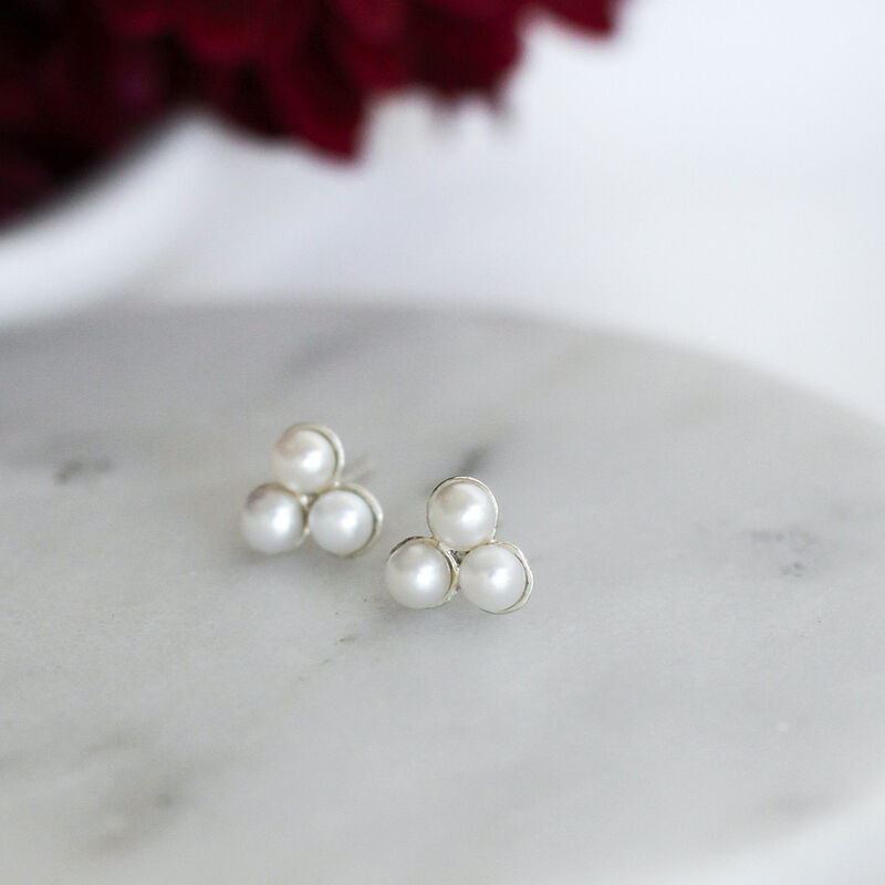 Broqueles Sereno de plata .925 con perlas culti... image number null