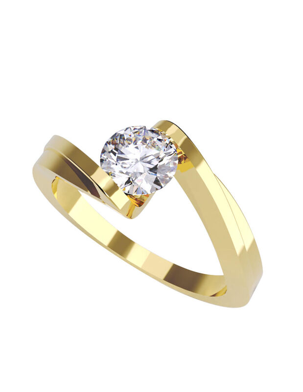 Anillo de Compromiso en Oro de 10K con Circonia... image number null