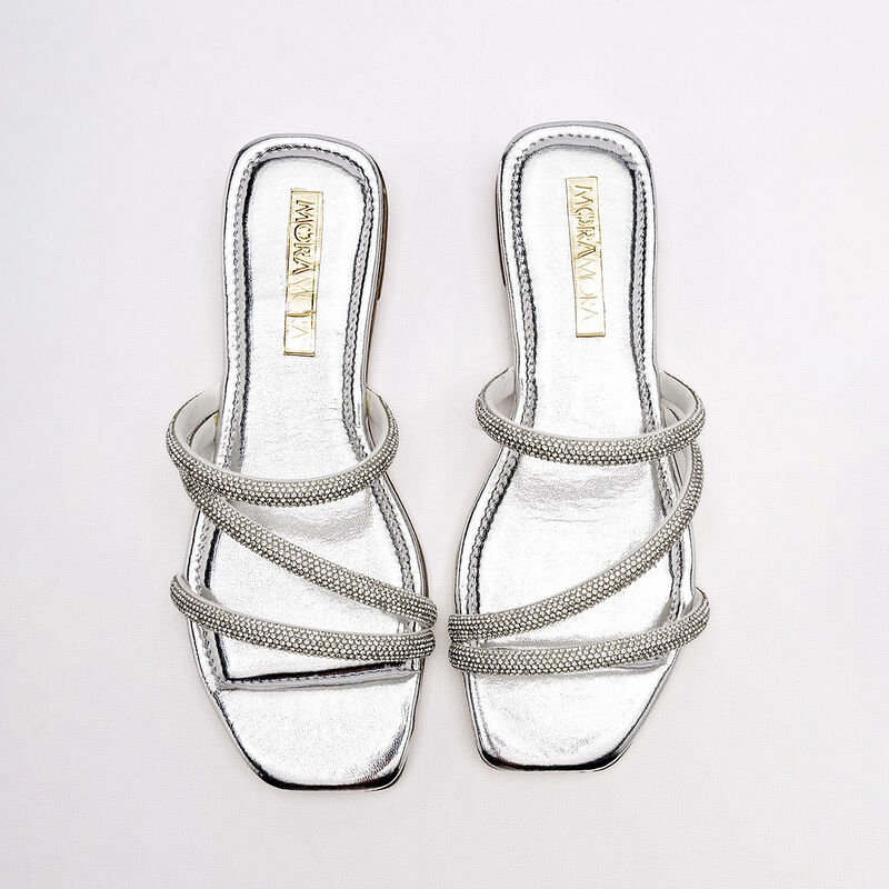 Moramora Sandalia para mujer plata image number null