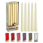 Velas C&oacute;nicas Bolsius, Color Marfil, 25 Cm, 10 Unidades, Sin Perfume, 8 Horas De Combusti&oacute;n