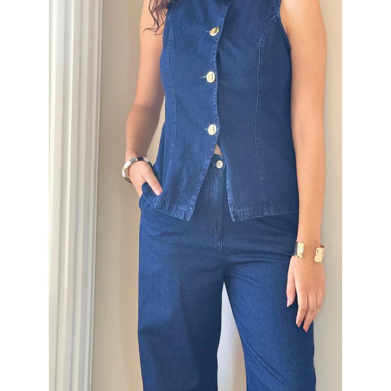 Conjunto de chaleco mezclilla image number null
