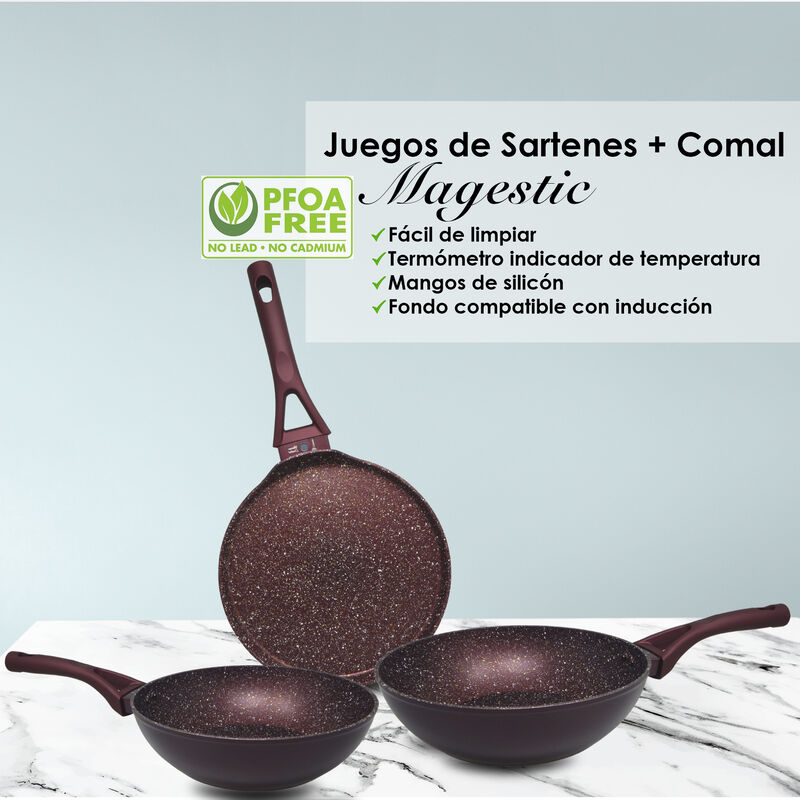 Set de 2 Woks Y Comal Alfa Aluminio Tinto image number null