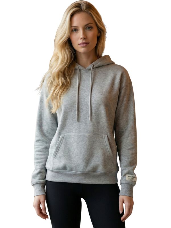 Sudadera Hoodie SUD-1020 Gris Claro Casual para... image number null