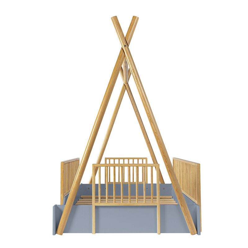 Cama Tipi Montessori de Madera con Barandales R... image number null