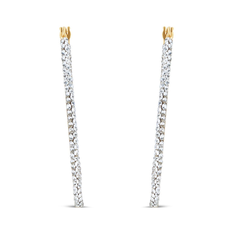 Arracadas Oro 10k Con Zirconias 32x16mm | Joyer... image number null