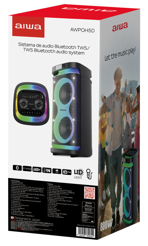 Bocina Aiwa Bluetooth Tws, Potencia 80w Rms, Aw... image number null