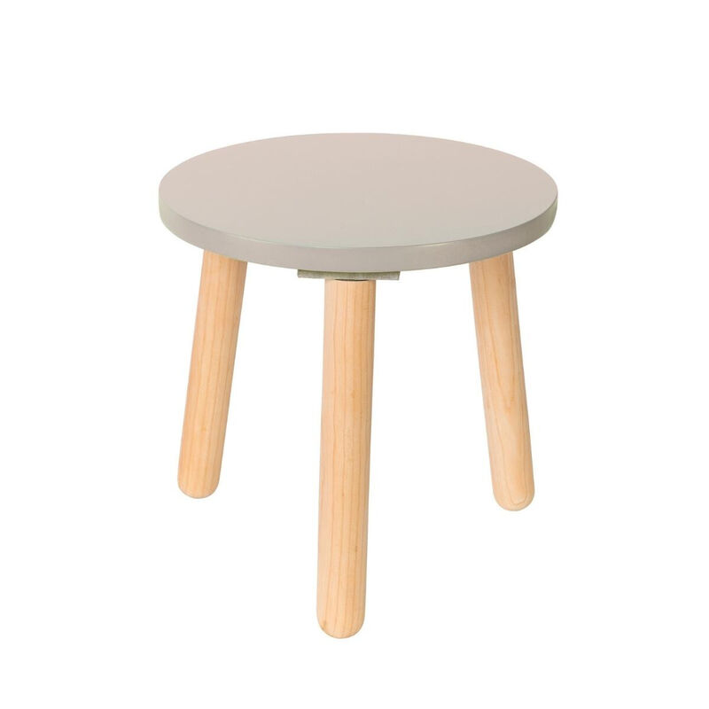 Banquito de Madera para Ni&ntilde;os- Redondo - Gris C... image number null