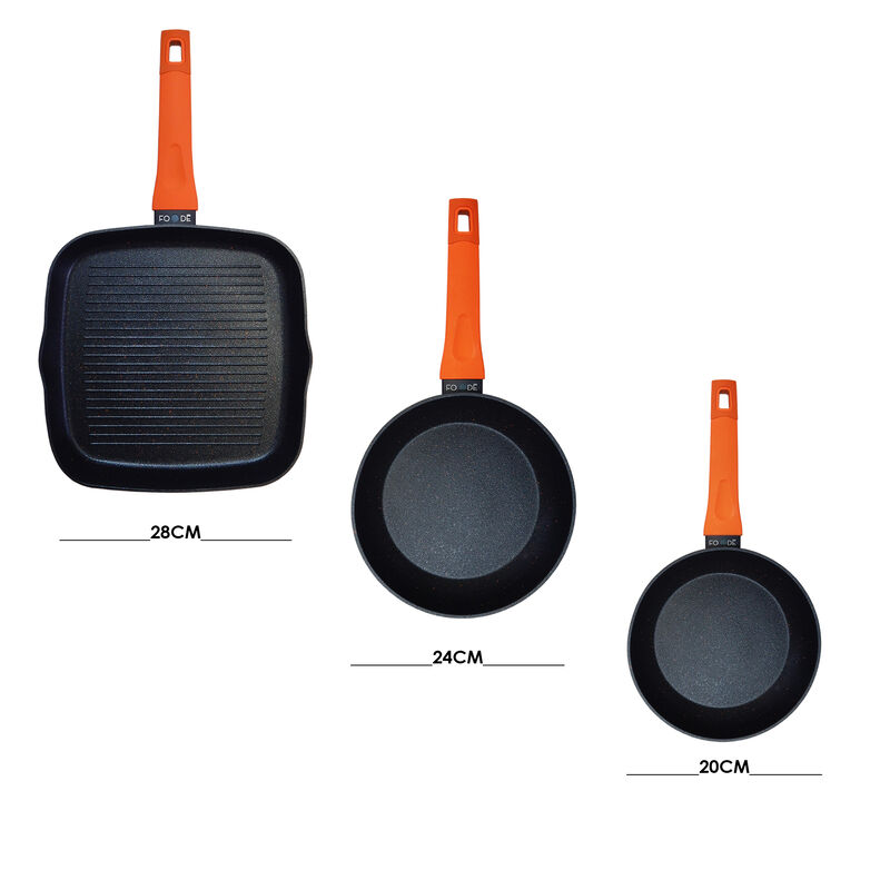 Juego de 3 sartenes FOODE Naranja image number null