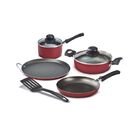 Bater&iacute;a Lamex 69638 De 7 Pzas Deli Cook Rojo M/negro 1.3mm