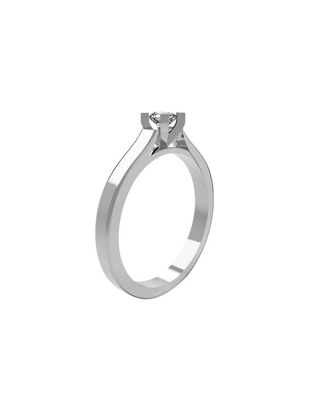 Anillo de Compromiso en Oro Blanco 10K con Circ... image number null