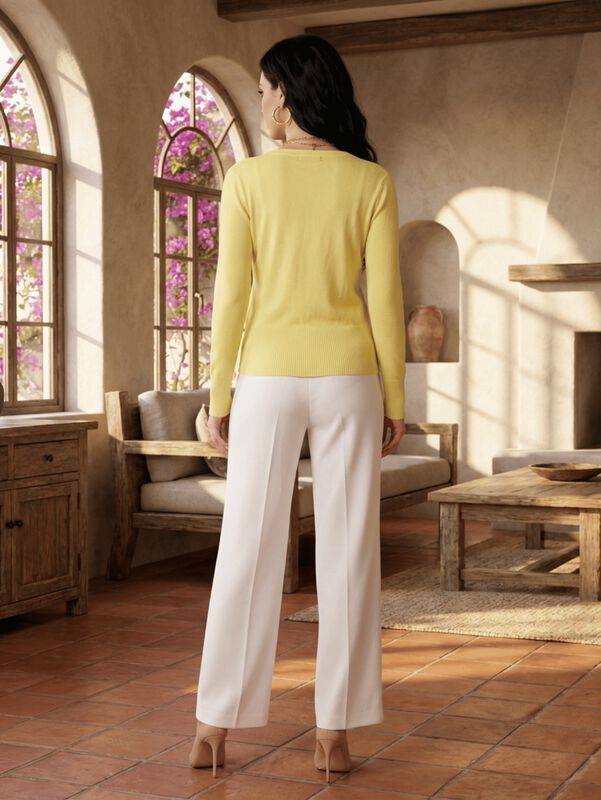 Sueter De Punto Para Mujer Suet-1001 Amarillo C... image number null