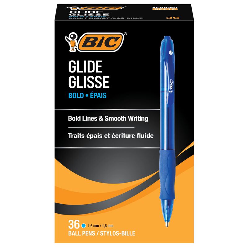 Bol&iacute;grafos Bic Glide Velocity Bold Blue Ink, Pa... image number null
