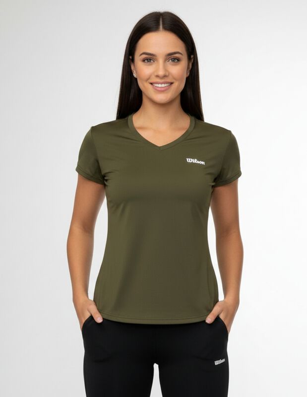 Playera Deportiva Wilson Para Mujer Verde Oscur... image number null