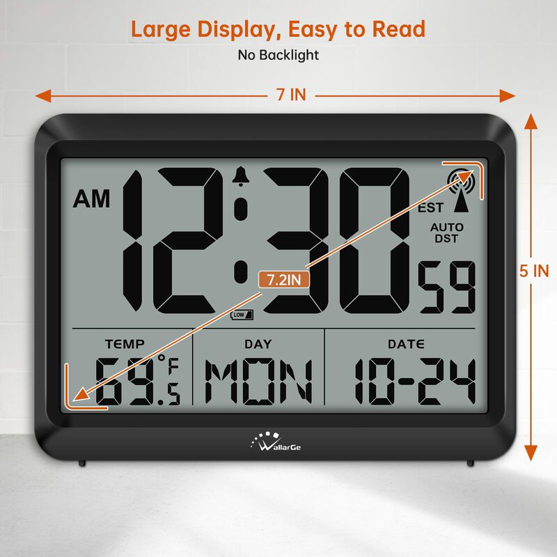 Reloj De Pared Digital Atomic Wallarge, Autoaju... image number null