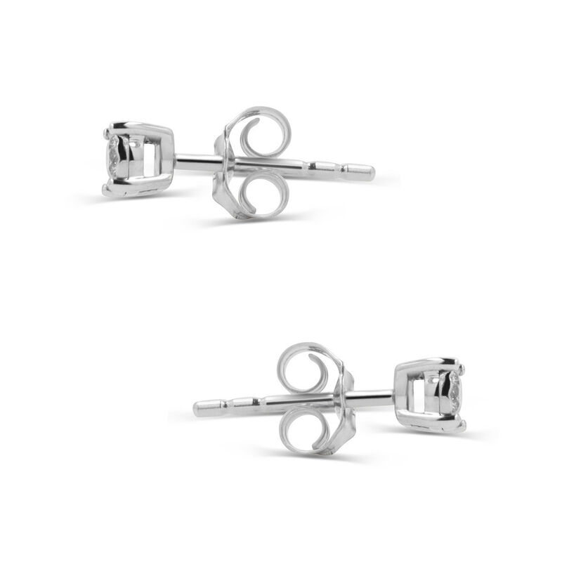 Broqueles Oro Blanco 10k 10 Pts Diamante | Joye... image number null