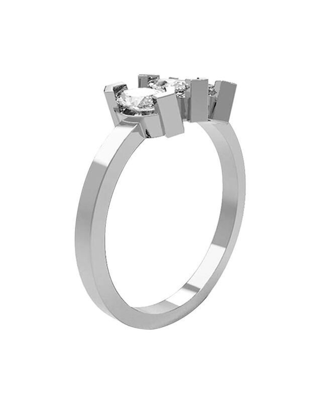 Anillo de Compromiso en Oro de 10K con Circonia... image number null