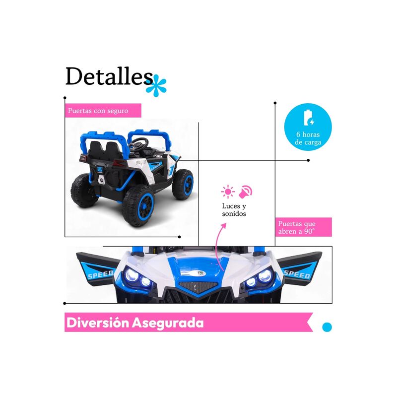 Carro El&eacute;ctrico Infantil 12v Doble Motor &middot; Cont... image number null