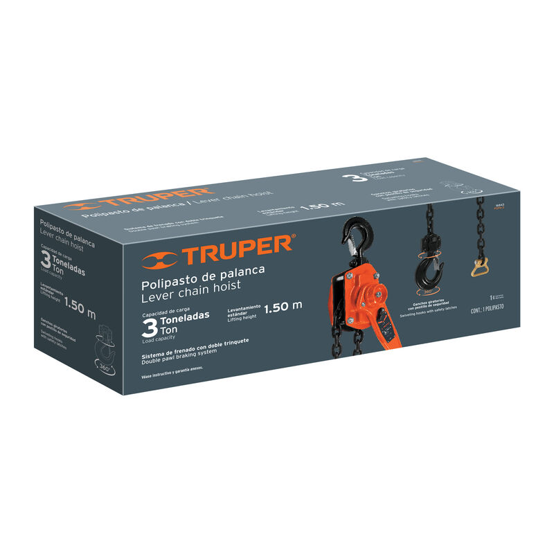 Polipasto de Palanca de 3 Ton de Truper image number null