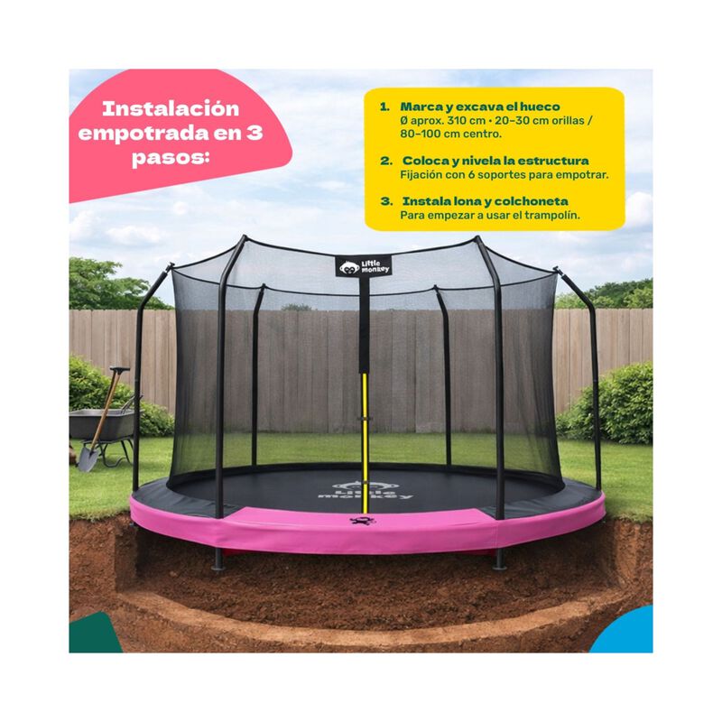 Trampolin 10ft 3m Brincolin Seguridad Empotrado... image number null