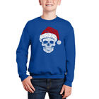 Sudadera De Cuello Redondo Word Art Para Ni&ntilde;o - Calavera de Santa - Azul Rey