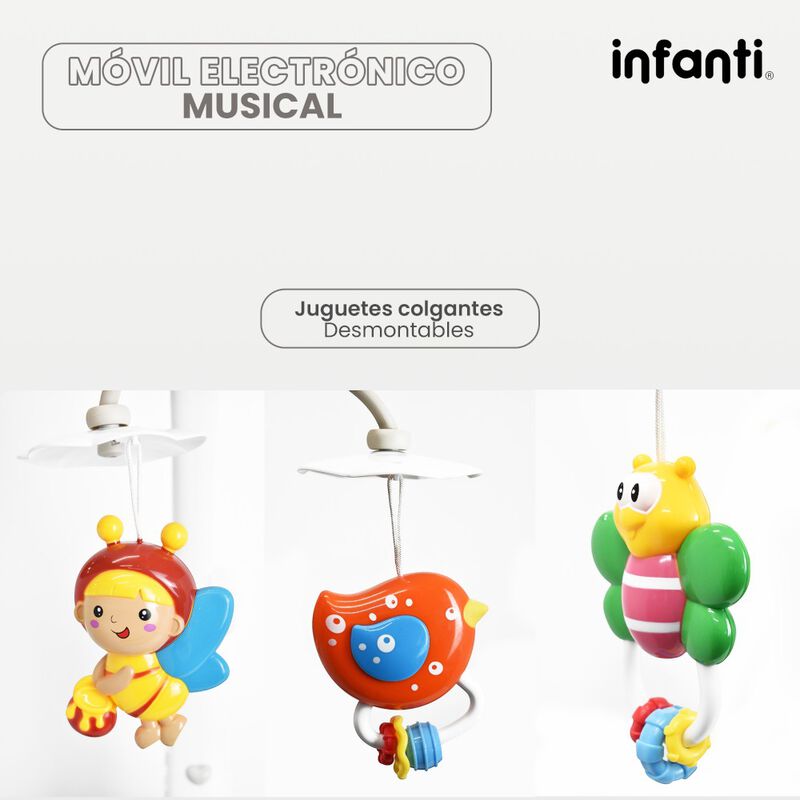 M&oacute;vil De Cuna Electr&oacute;nico Mundo De Sue&ntilde;os Con P... image number null