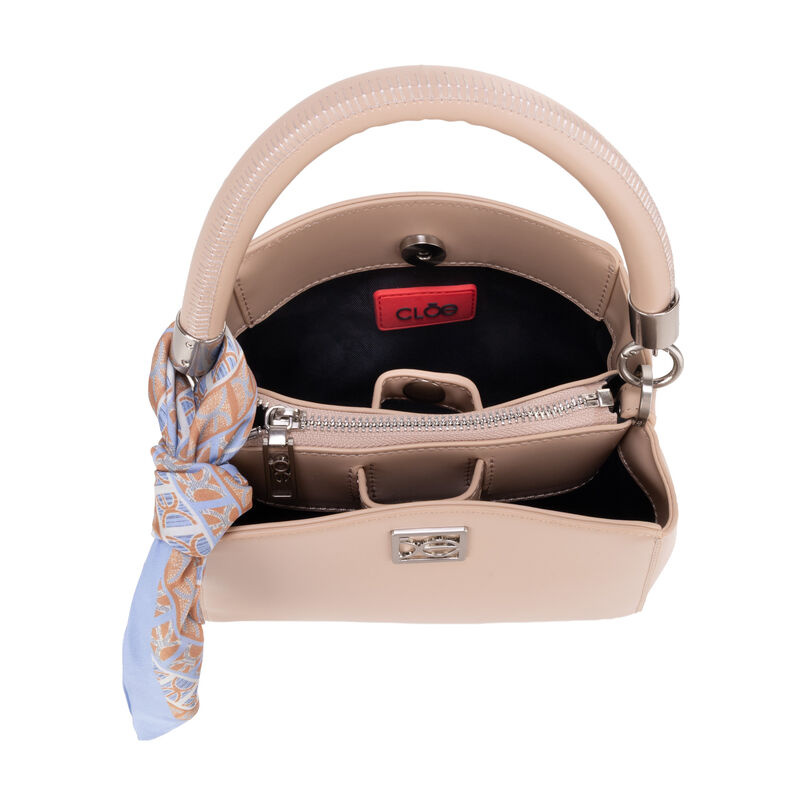 Bolsa Satchel Chica Con Mascada Color Camel image number null
