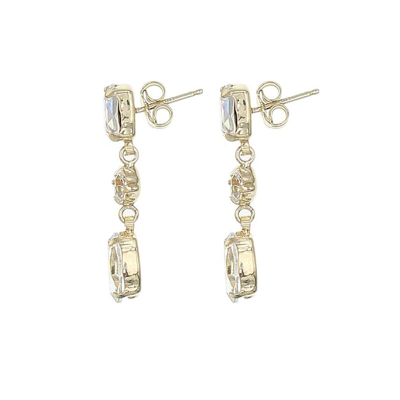 Aretes De Plata Dorada 925 Con Zirconias Blanca... image number null