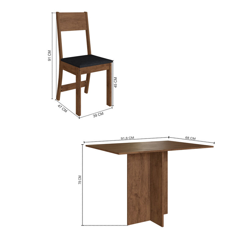 Comedor 4 Sillas Mesa Rectangular Talita Caf&eacute; image number null