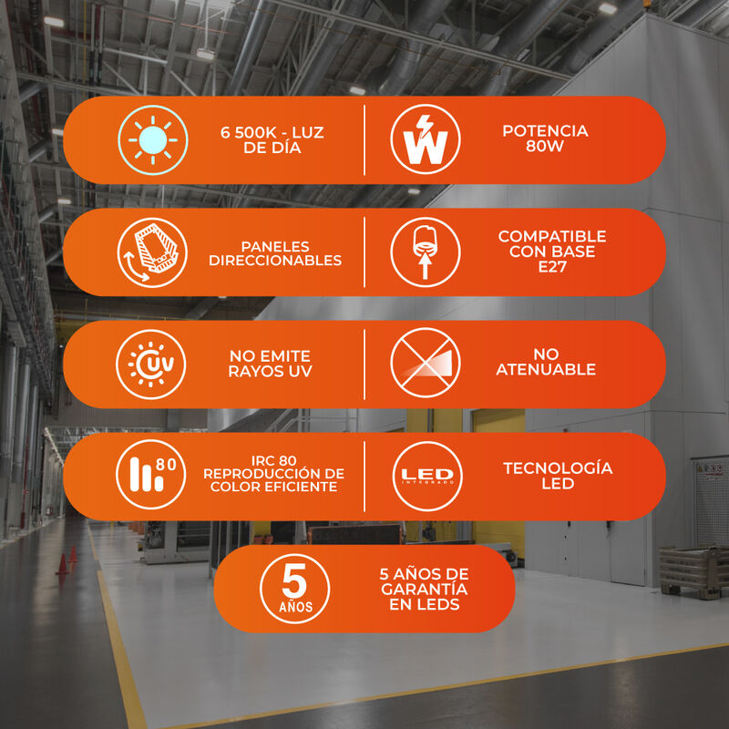 Foco LED Tipo Ventilador 80 W Alta Potencia LHB... image number null