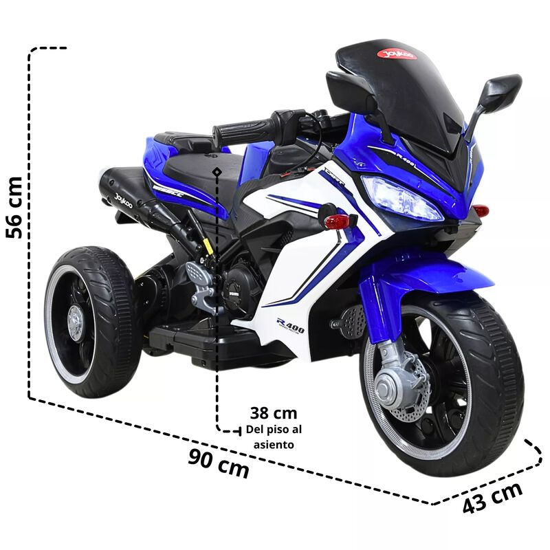 Moto El&eacute;ctrica Deportiva Para Ni&ntilde;os 3 Ruedas Bl... image number null