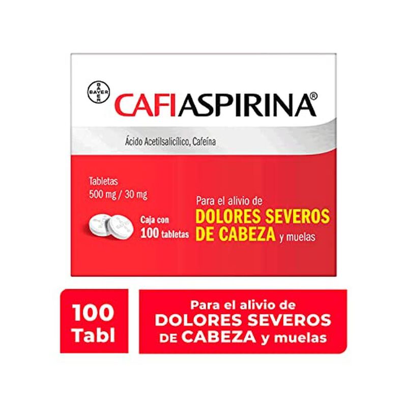 Cafiaspirina Tabletas Orales, Paquete de 100 Pi... image number null