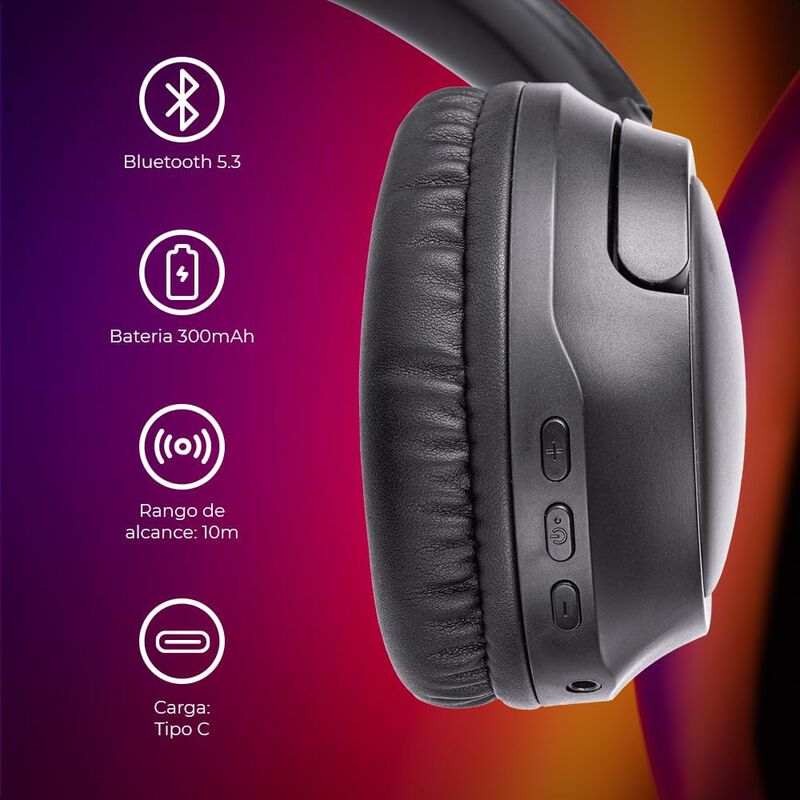 TechZone Audífonos DJ Ultra Bass Bluetooth V5.2 image number null