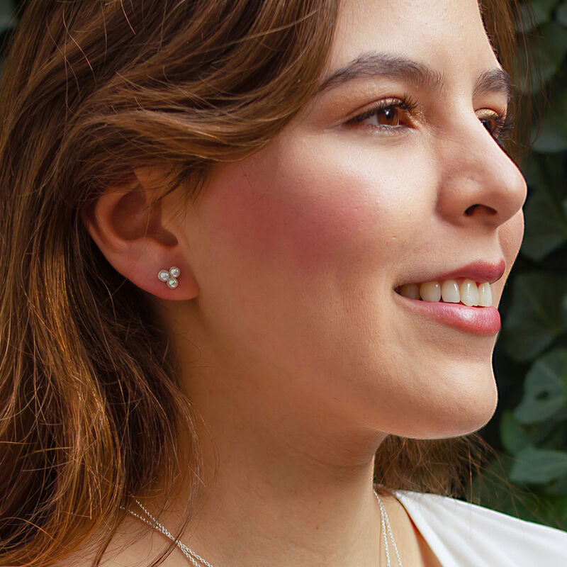 Broqueles Sereno de plata .925 con perlas culti... image number null