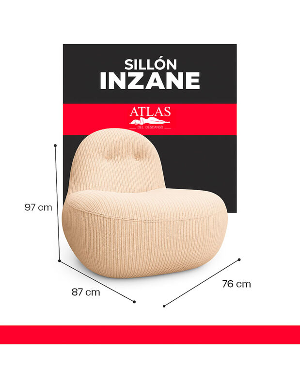Sill&oacute;n Giratorio 360 Inzane Beige, para Rec&aacute;mar... image number null