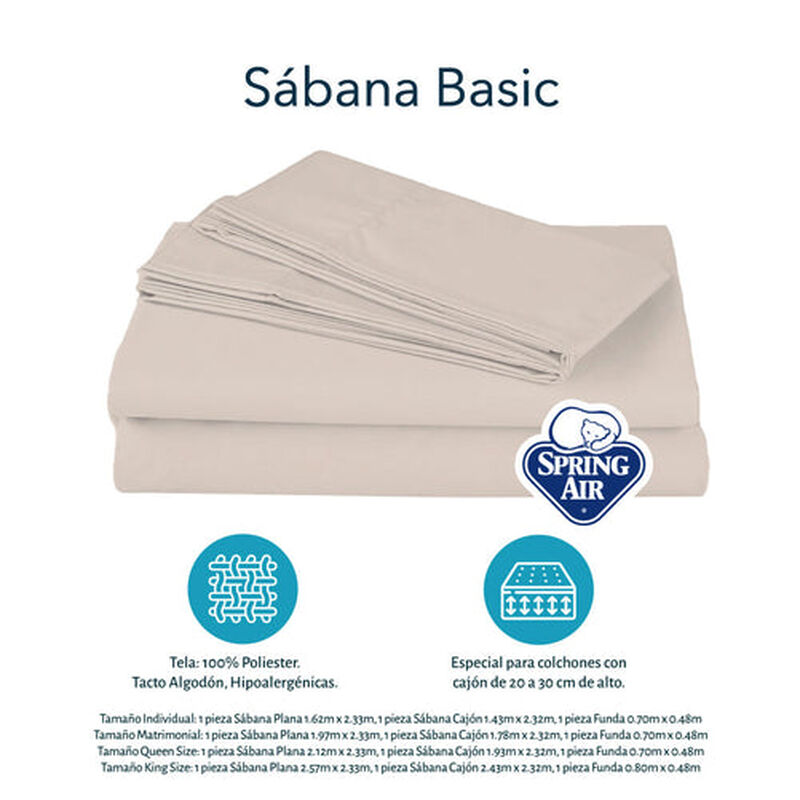 Juego de S&aacute;banas Matrimonial Spring Air Basic C... image number null